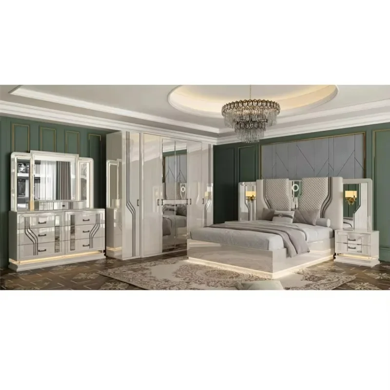 Cadre en bois de haute qualité maison chambre principale ensemble de lit double en bois king moderne ensemble de chambre à coucher de luxe meubles 1 Cadre en bois de haute qualité maison chambre principale ensemble de lit double en bois king moderne ensemble de chambre à coucher de luxe meubles 1