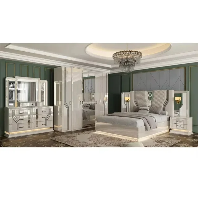 Cadre en bois de haute qualité maison chambre principale ensemble de lit double en bois king moderne ensemble de chambre à coucher de luxe meubles 1