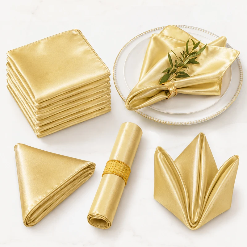 Colored satin napkins 48*48cm soft silk smooth napkins reusable cloth napkins weddings dinners restaurant party decorations