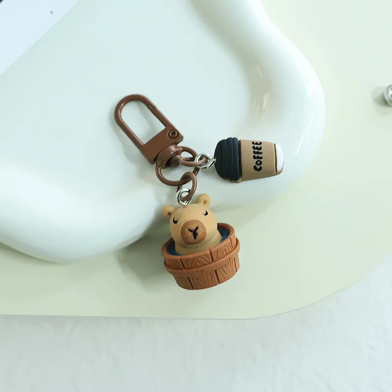 Key Chains Cute Resin Capybara for Women Girls Capibara Animal Kawaii Bag Backpack Charms Couple Friend Jewelry Gift