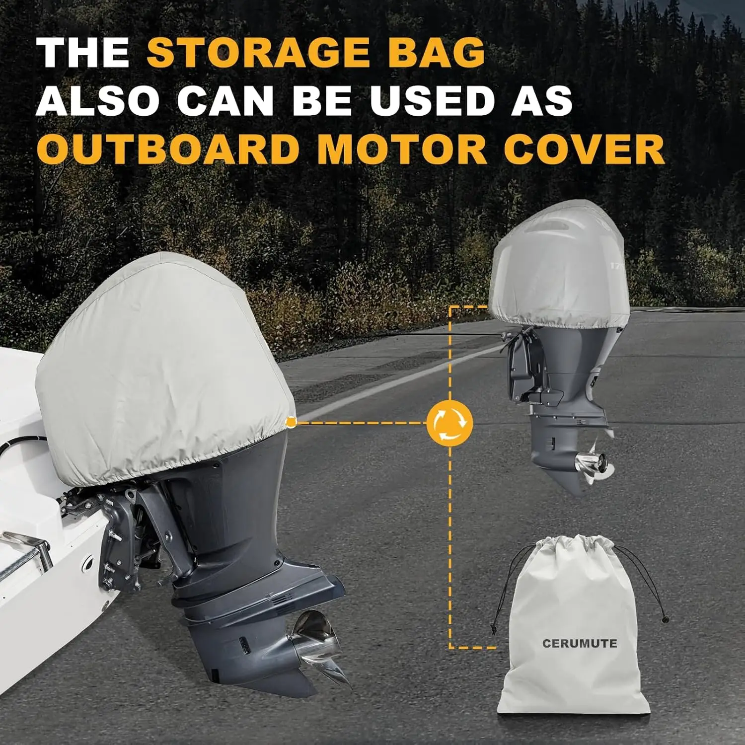 Heavy Duty 1200D Waterproof Boat Covers 20-22ft with Motor Cover and Windproof Adjustable Metal Buckle Fits Bass