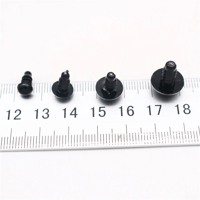 6-14mm Black Plastic Safety Eyes for DIY Crochet Doll Decoration DIY Craft  Kit Plush Toy Soft Toy Doll Eyes Accessories 100Pcs