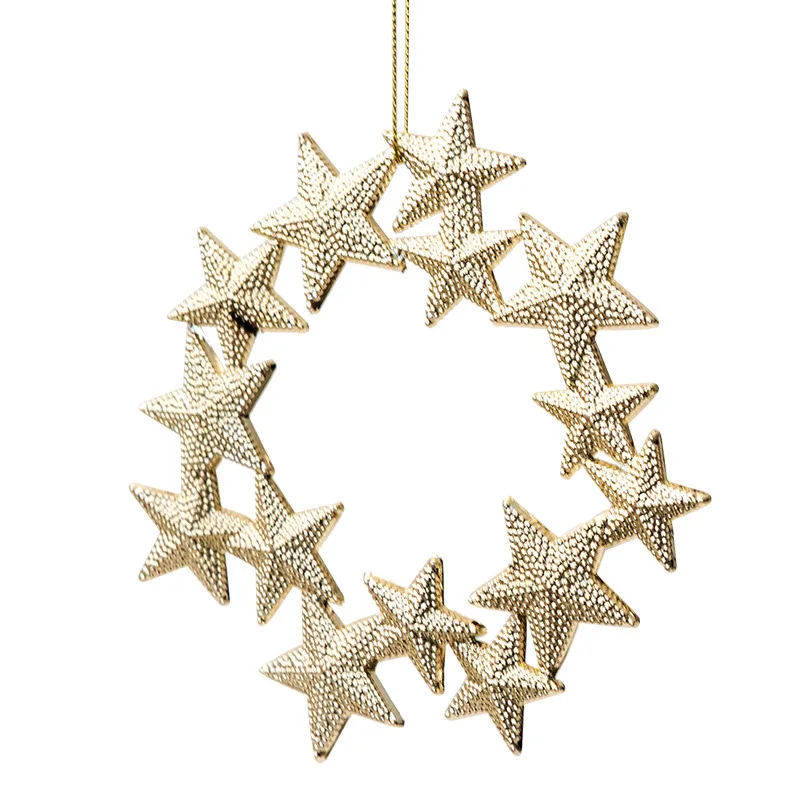 Christmas Pendants Stars Deer/Snowflake/Angel for Xmas Tree Hanging DIY Crafts Kids Gift Ornament Christmas Party Decorations