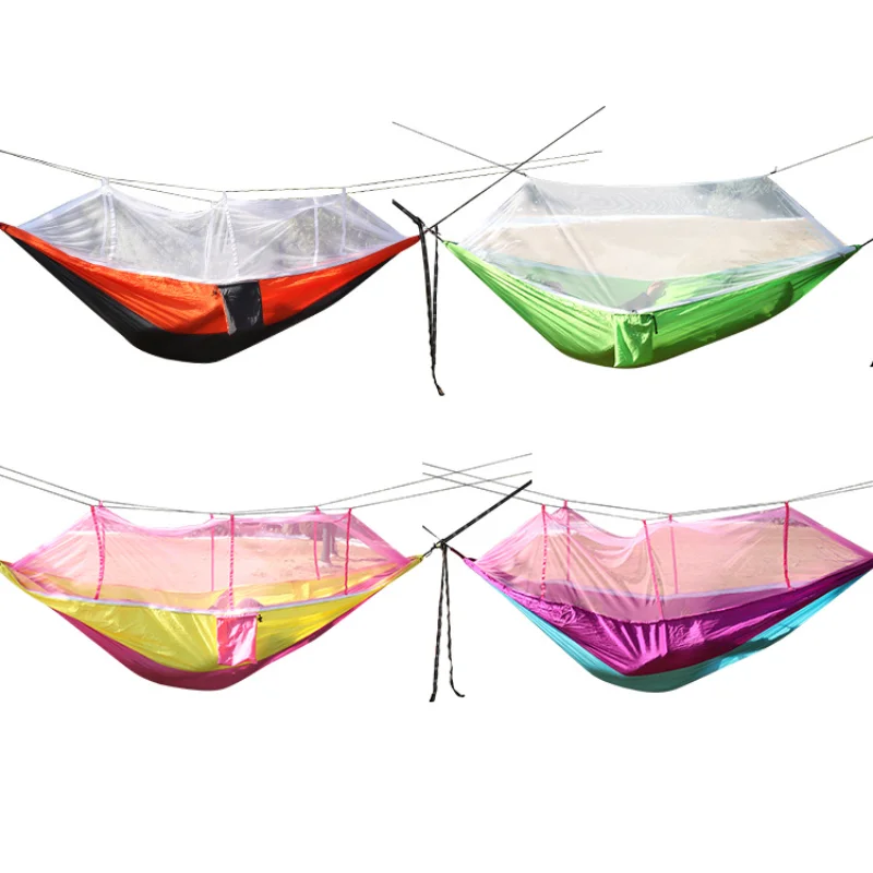 YOUSKY 1-2 People Outdoor Camping Hammock Anti-rip Nylon Swing Hammock With Mosquito Net