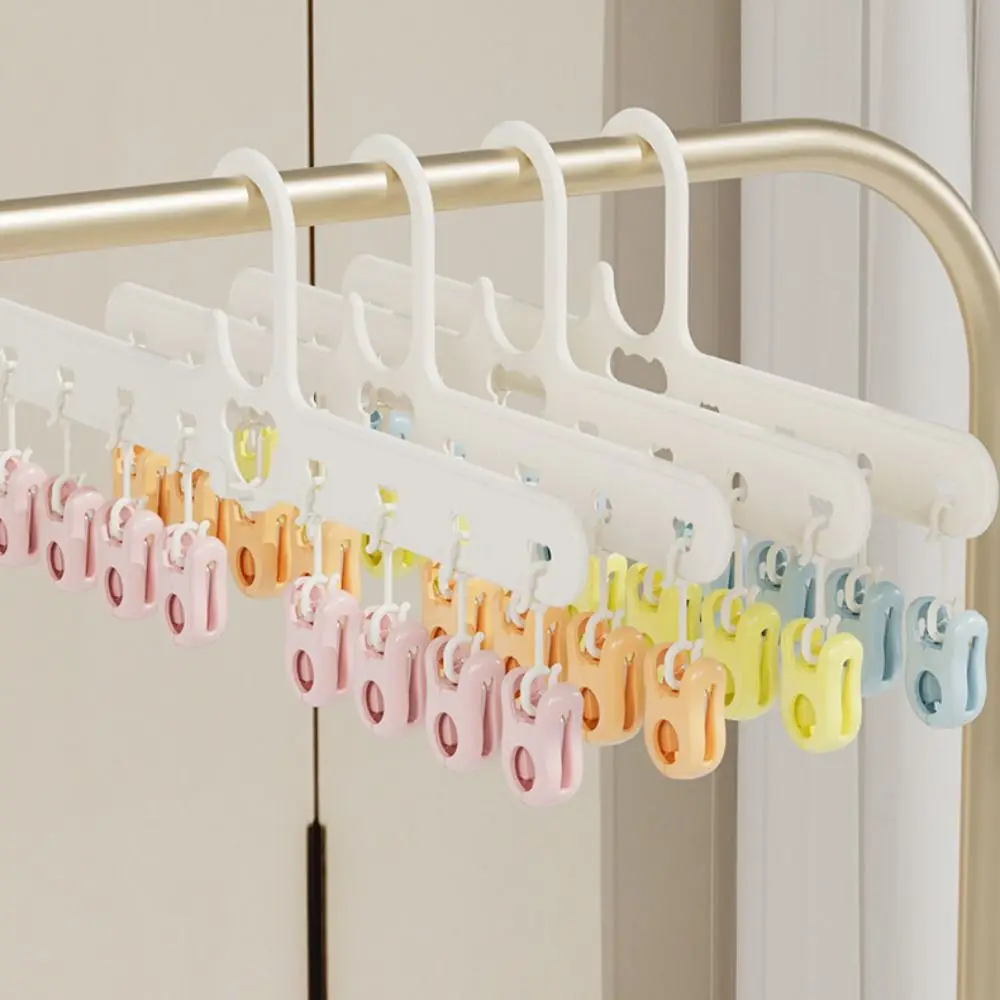 New Multi-clip Sock Drying Hanger Space Saving Drying Underwear Drying Rack with 8 Clips Hanger Clips Towel Sock Baby Clothes 5