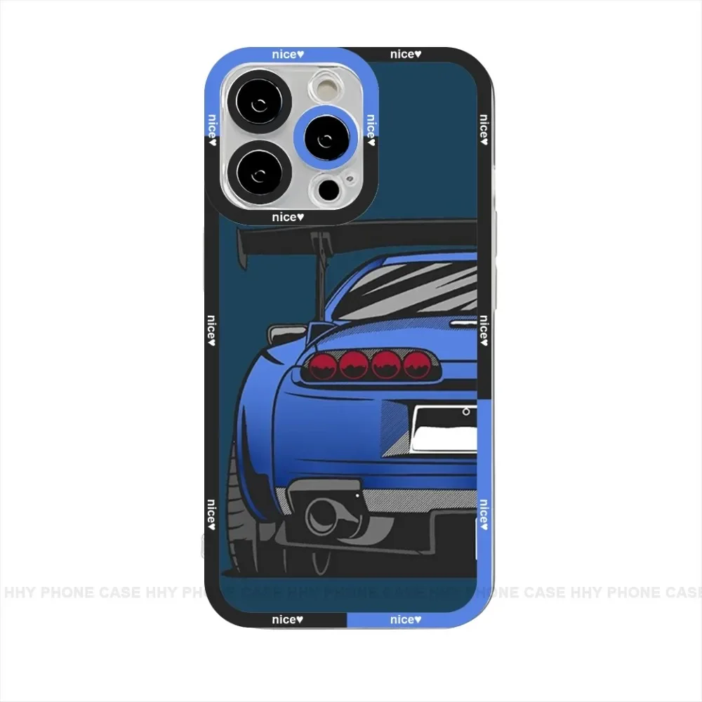 Japan JDM Sports Car Phone Case Anger Eyes For IPhone 13 12 Mini 11 14 15 Pro Max 8 7 Plus Xs X Xr Se 2022 Silicone Cover Funda