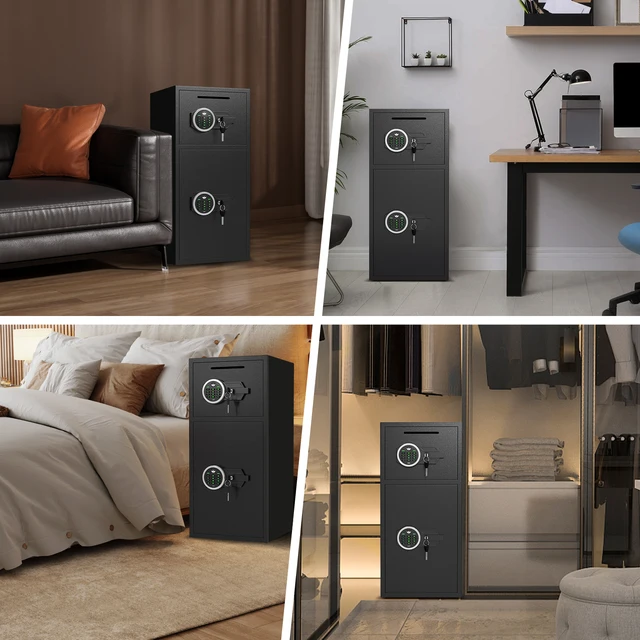 6.0 Cub Safe Box, Heavy Duty Large Safe with Dual Alarm System, Home Safe with Deposit Slot and Backlit Keyboard 6