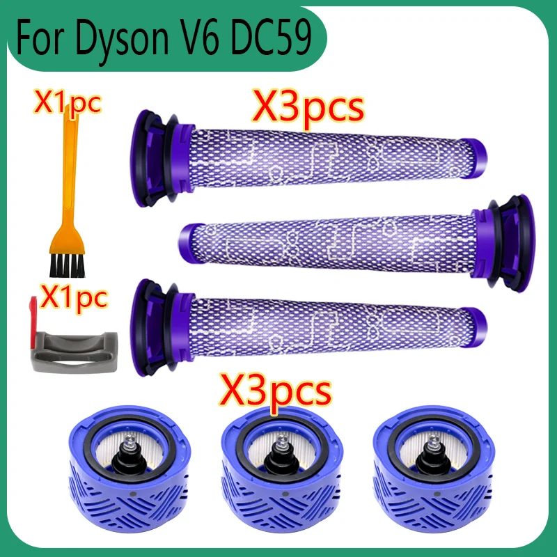 

Детали для пылесоса Dyson V6 / V7 / V8/DC59, моющиеся фильтры, воздушные фильтры HEPA, комплекты запчастей