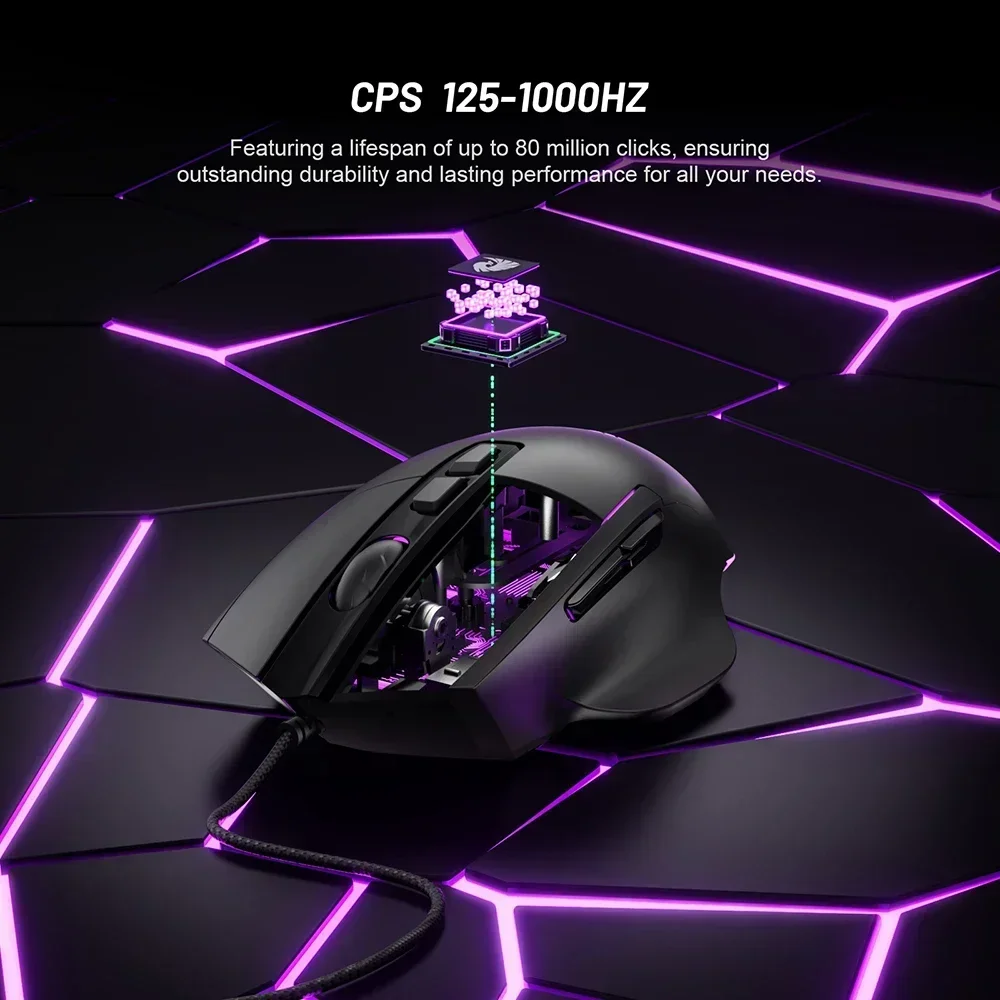 Wired Gaming Mouse 1000Hz Return 7 Buttons 12800DPI Macro Mouse for E-sports Ergonomic Design RGB Backlit gaming mouse,wired mouse