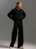 Bornladies Winter Thick Women Knitted Suits Soft 2 Pieces Sets Female Polo Neck Sweater & Wide Leg Pants Knitted Outfit 4