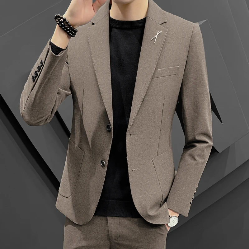 

High-quality Fashion and Handsome Spring New Male Business Korean Version of The Fine Slim-fit Adolescent Fashion Leisure Coat