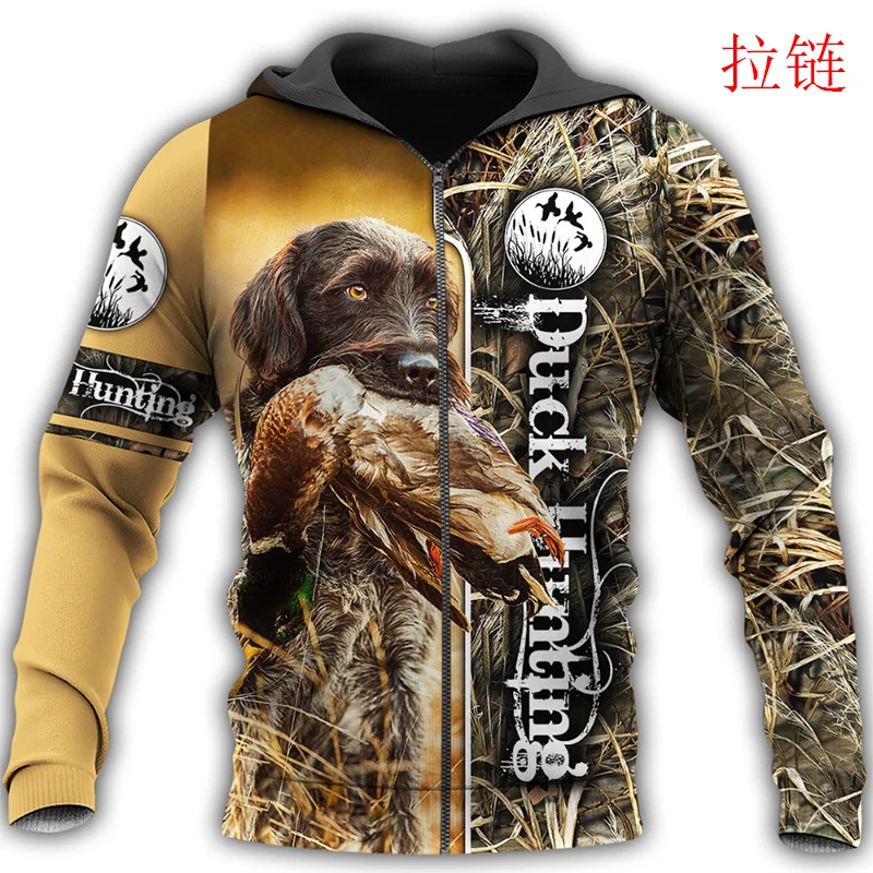 

2024 Fashion Men Hoodie animal Duck Hunting 3D Printed Harajuku Sweatshirt Unisex Casual Pullover hoodies sudadera hombre