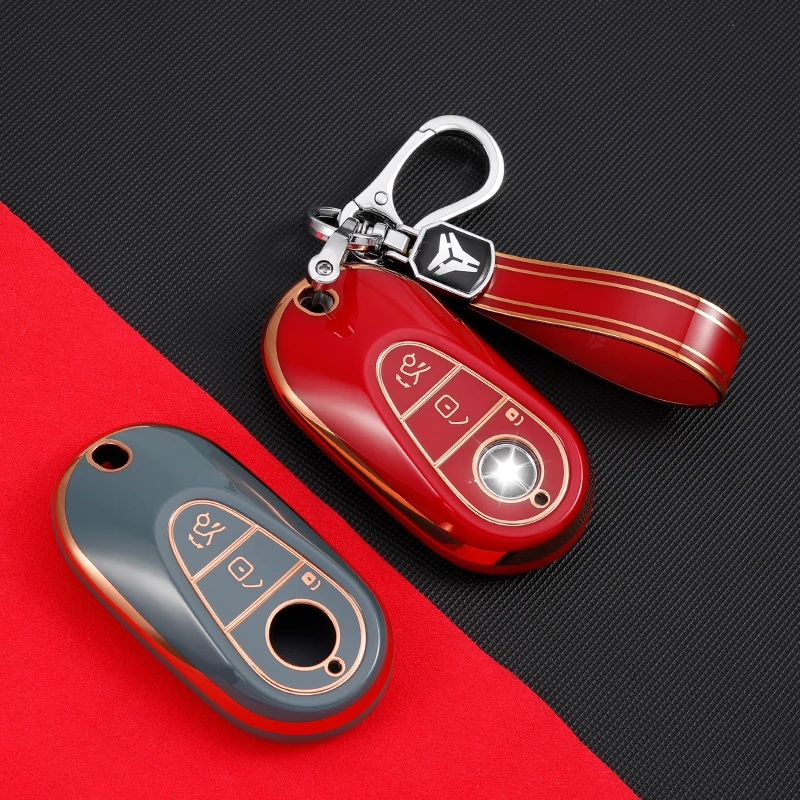 Leather Car Key Case Cover For Mercedes Benz AMG C S E Class W206 W223 W213  S350 C260 C300 S400 S450 S500 Keychain Accessories - AliExpress