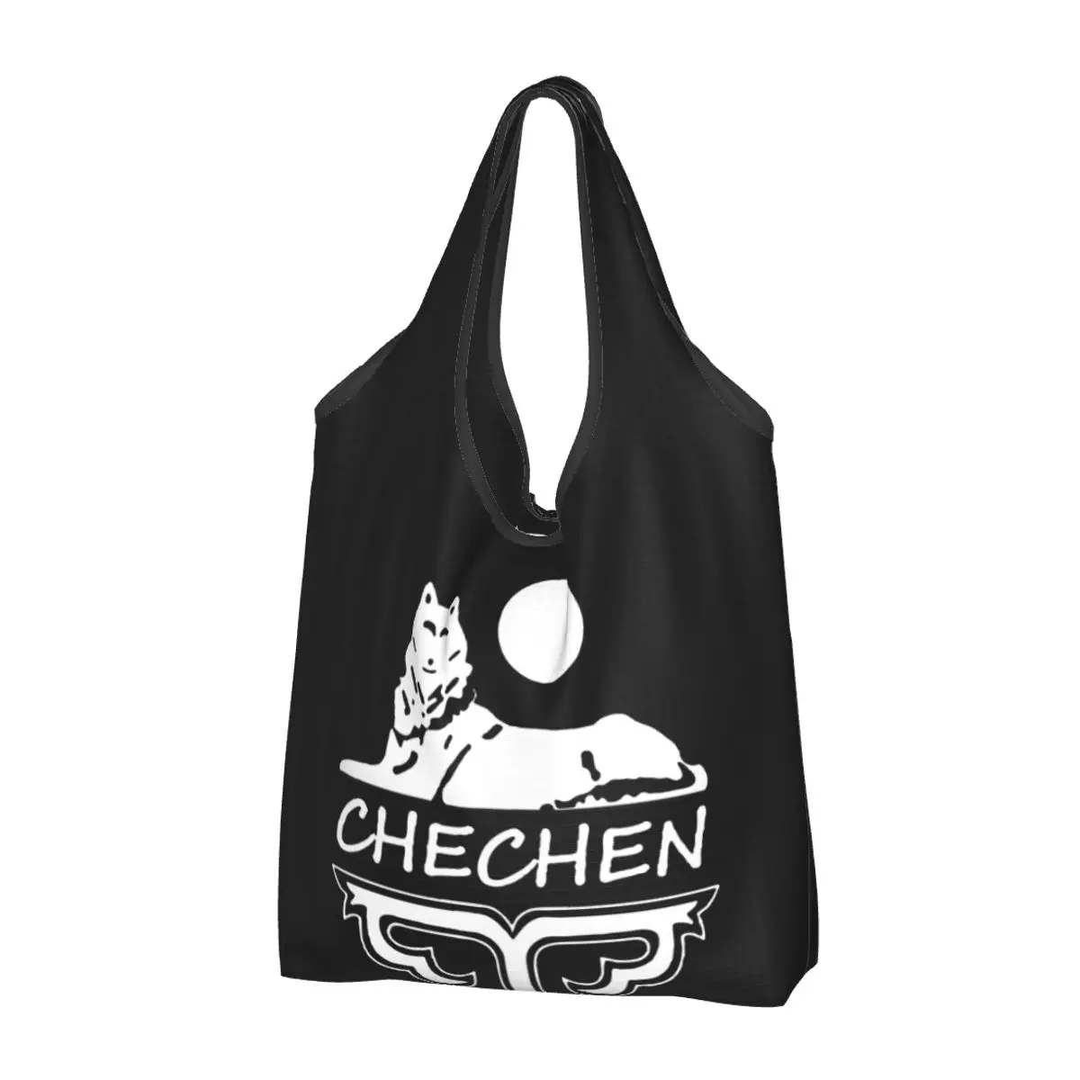 

Large Reusable Chechen Borz Grocery Bags Recycle Foldable Chechnya Shopping Eco Bag Washable Lightweight