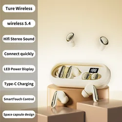 Compact HiFi Stereo Wireless Earbuds Set with Extended Playtime and Secure Fit (Beige)