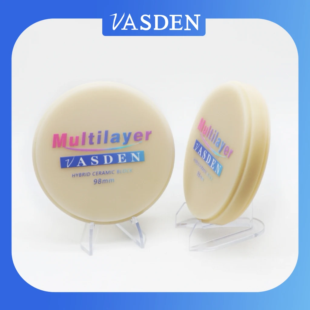 Vasden No sintering requir Multilayer Hybrid Ceramic Disc Monolayer Resin Composite Disc Plastic BlockCADCAM Milling Material