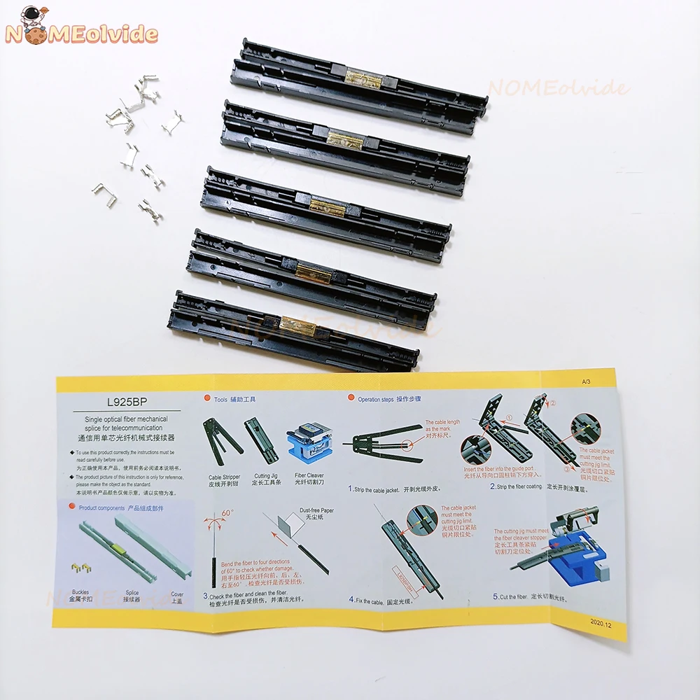 Black Fiber Optic Mechanical Splice Stripper with Fixed Length Guide