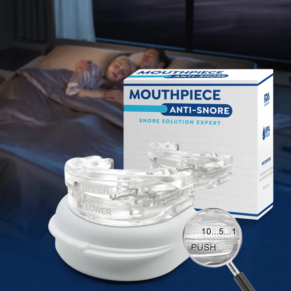 Reusable Anti Snore Mouth Guard with Storage Box Anti Snoring Bruxism Mouth Guard Improve Sleeping Reduction Snoring Device 3