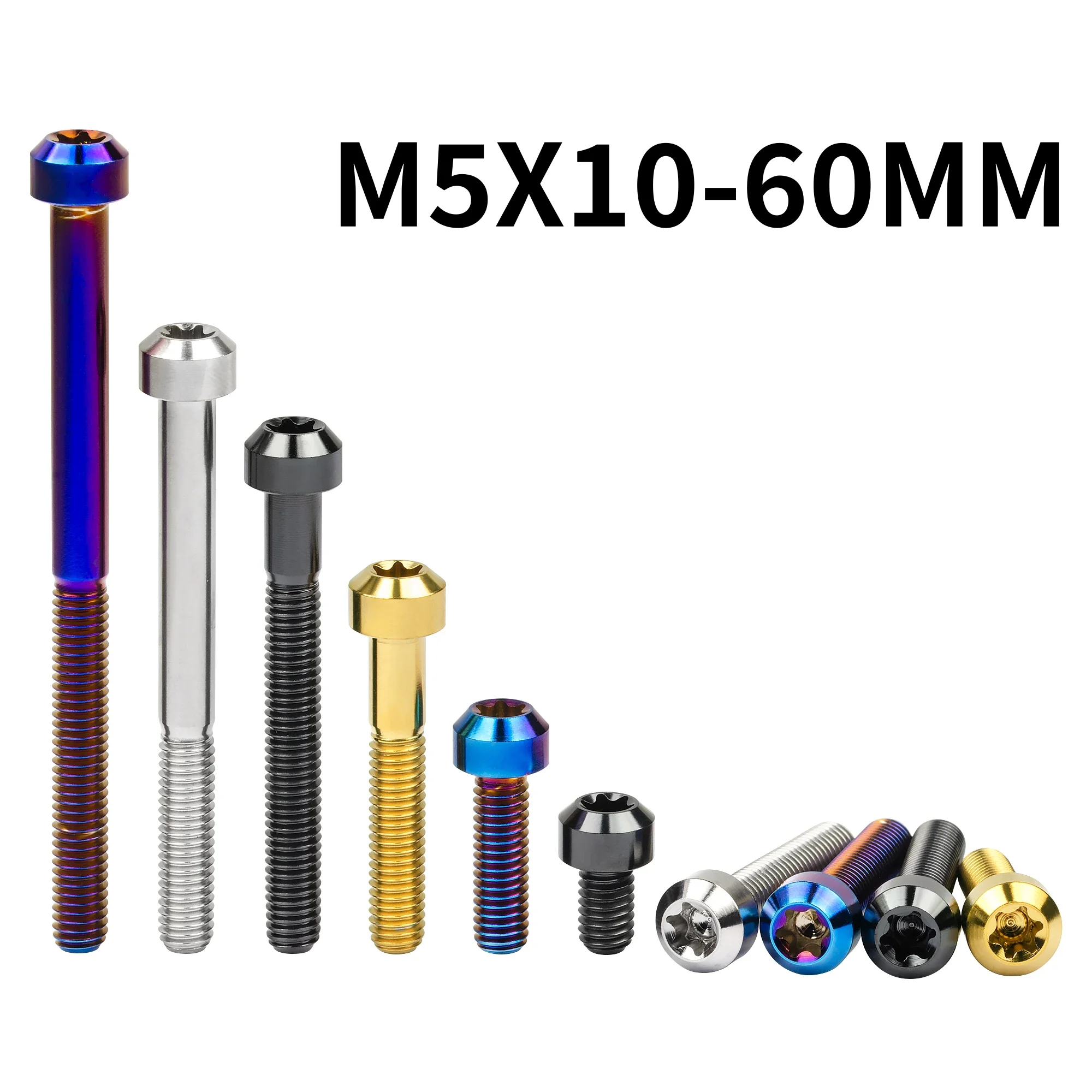 

Weiqijie Titanium Bolt M5x10/15/20/25/30/35/40/45/50/55/60mm T25 Torx Head Bicycle Motorcycle Car Refit Fastener Brake