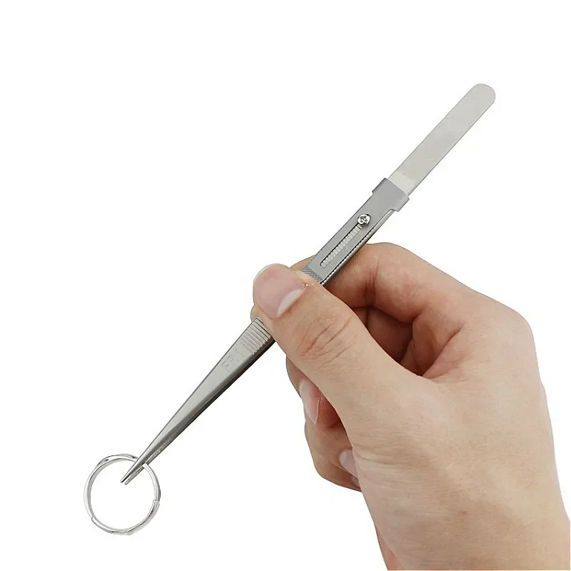 Gem Diamond Stone Tweezers Non-slip Stainless Steel Locking High Elasticity Jewelry Tweezer Anti-skid Tools With Groove