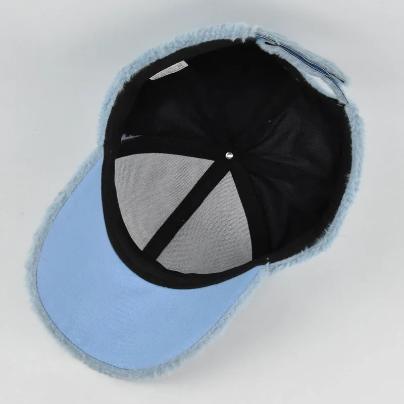 Autumn Winter Baseball Cap Women Artificial Lamb Wool Hats Keep Warm Cap Plush Baseball Caps Spring Baseball Cap Solid Sunshade 6