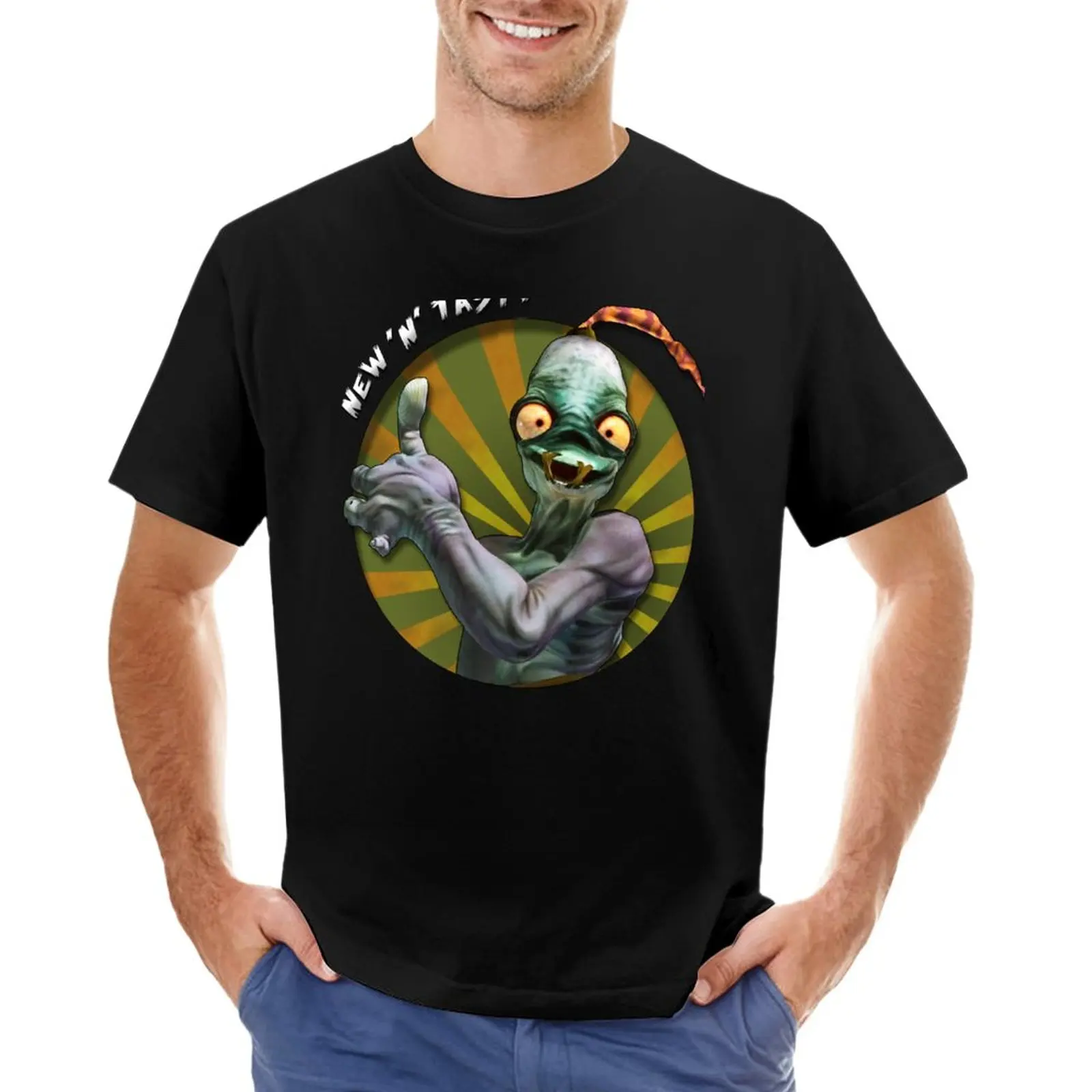 New 'N' Tasty - Abe Exoddus-Odworld T-Shirt Vintage Clothes Camicetta Hippie Clothes Men Clothes