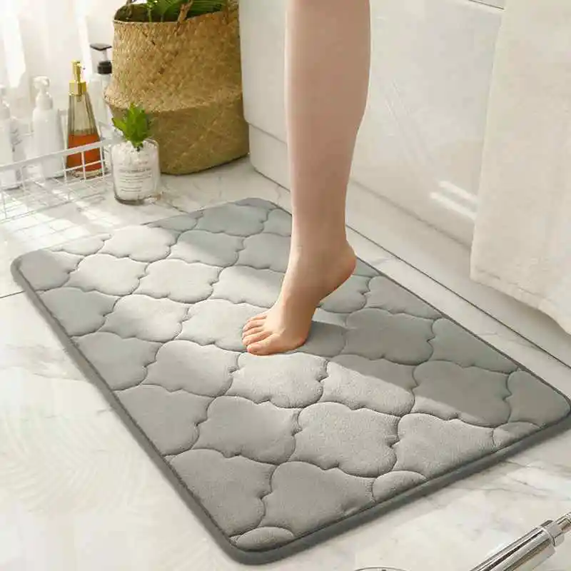 

bathroom coral velvet, stepping on the kitchen carpet, door mat GREY