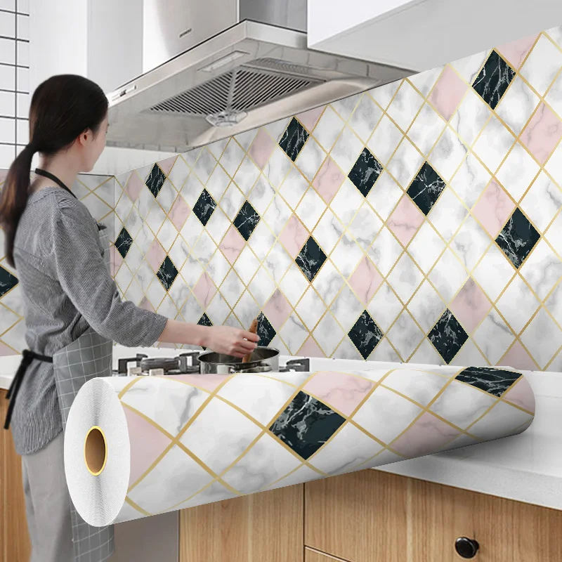 Kitchen DIY Wallpaper Cartoon Modern Style for Living Room Desktop Waterproof Furniture Self-Adhesive Wallpapers Home Decoration 2020 self adhesive flooring the underwater world photo wallpapers for kitchen living room bathroom pool 3d floor painting