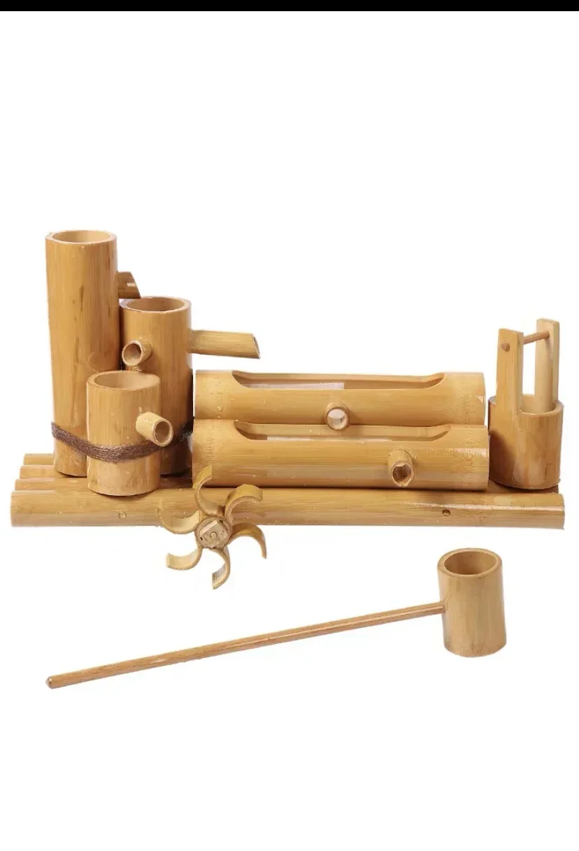 Bamboo Aquarium Water Recycling Feng Shui Decoration Tube Water Fountain Stone Trough Filter Office Desktop Furnishings aquarium decoration