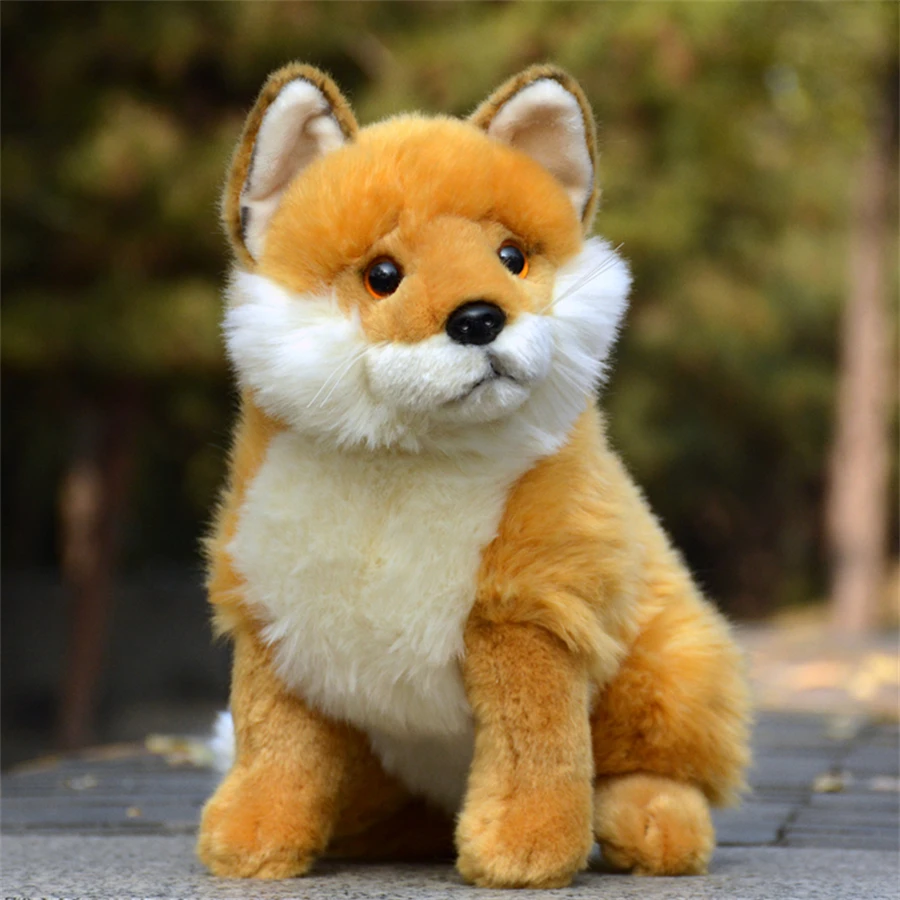 Red Fox High Fidelity Anime Cute Plushie Vulpe Plush Toys Lifelike Animals Simulation Stuffed Doll Toy Gifts For Kids 4