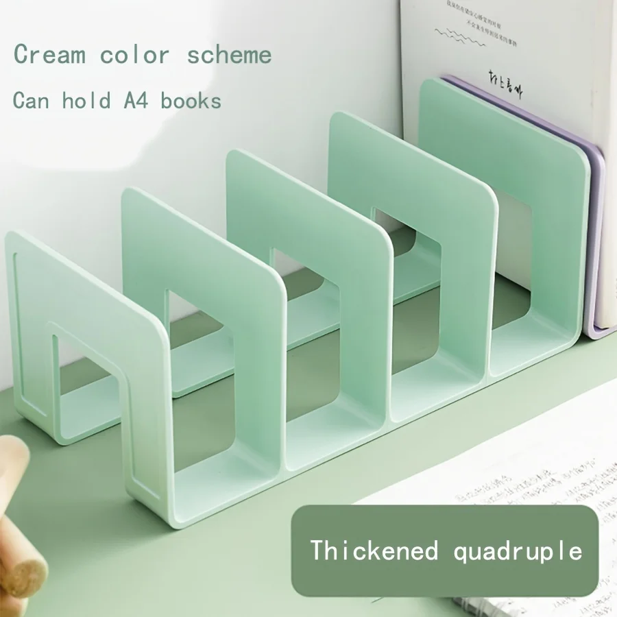 A4 Space-Saving Multi-Functional Standing Book Organizer Plastic Desk Bookshelf Office Desk Bookend Simple Book Storage Rack
