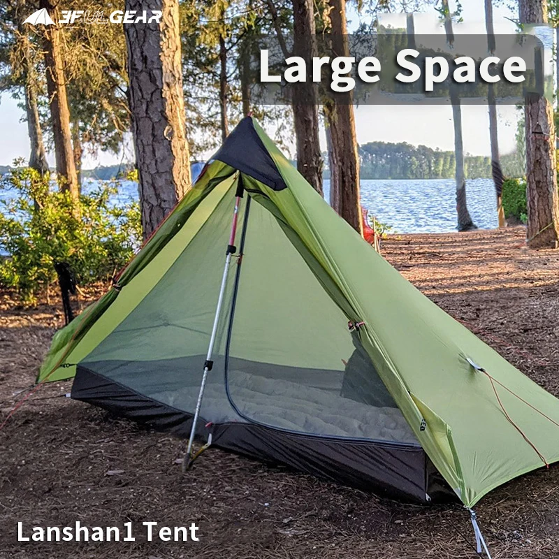 3F UL GEAR LanShan UltralightCamping Shelters Travel Outdoor 15D Nylon Silicone Professional Pyramid Tourist Beach Folding Tent