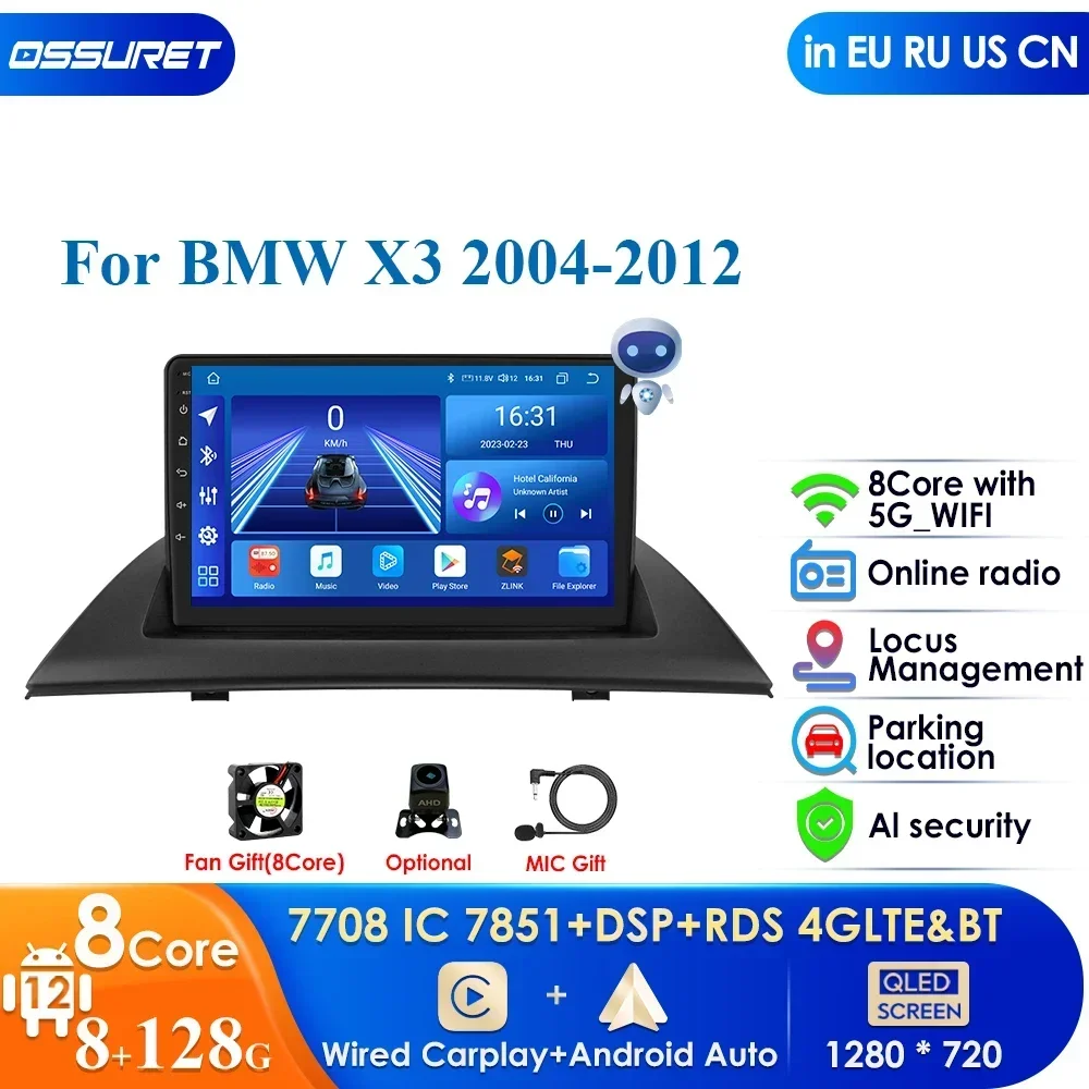 2Din Android Autoradio Per Bmw X3 E83 2004 2005 2007 2008 2009 2010 2011 2012 Nav Gps Autoradio Video Audio Stereo Carplay 4G Bt
