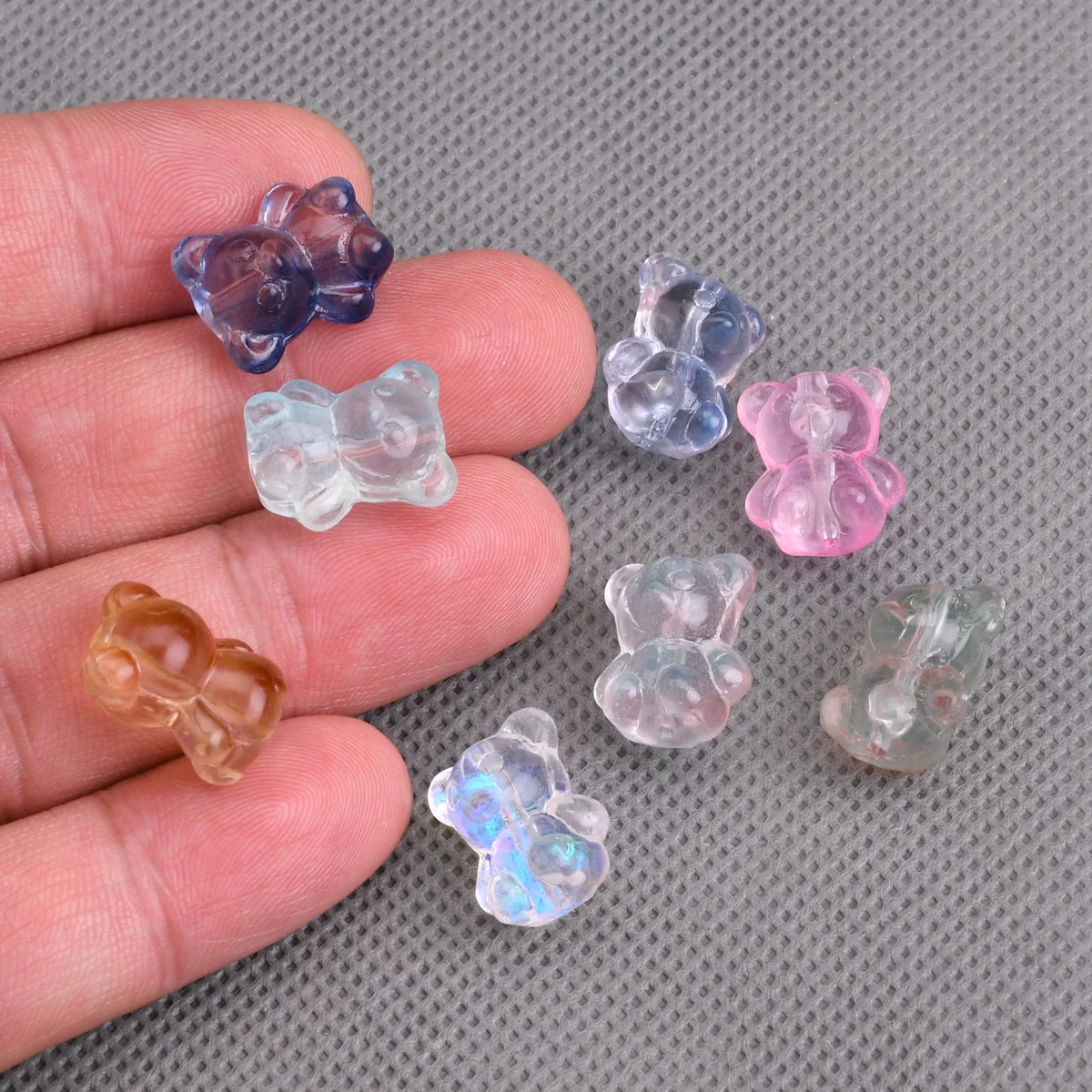10 stücke Bär Form 16x13mm Bunte Handgemachte Lampwork Glas Lose Perlen Für Schmuck Machen DIY Armband Handwerk Erkenntnisse – Detail 3