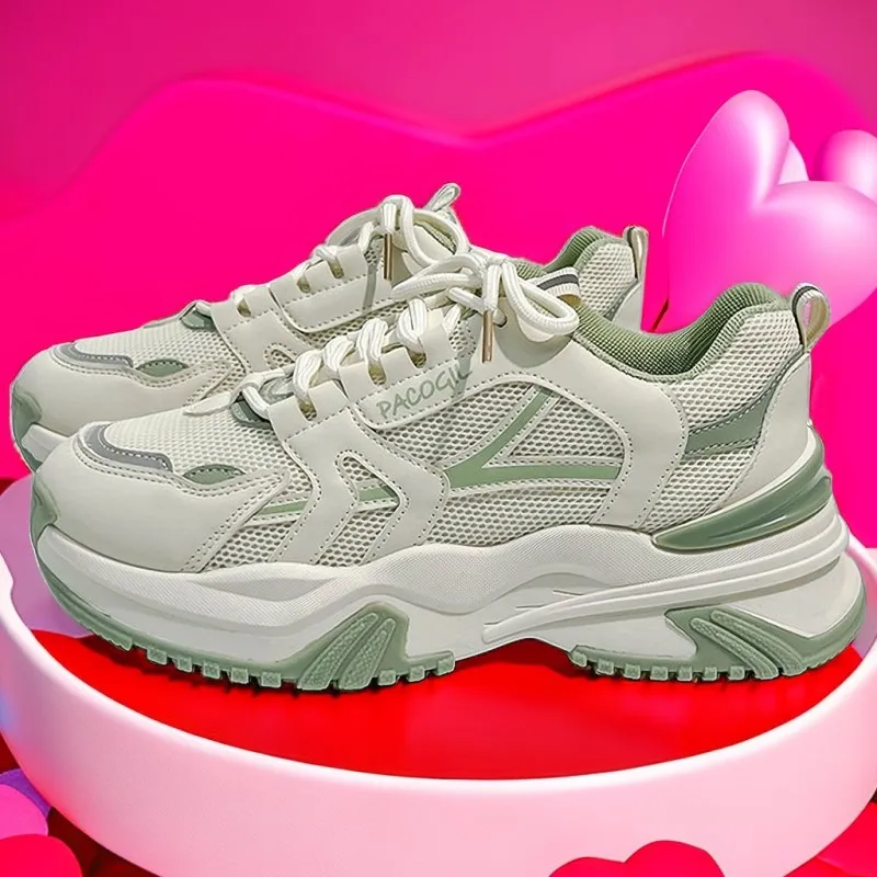 Summer Women's Sneakers 2023 New Mesh Breathable Hollow Thick Bottom