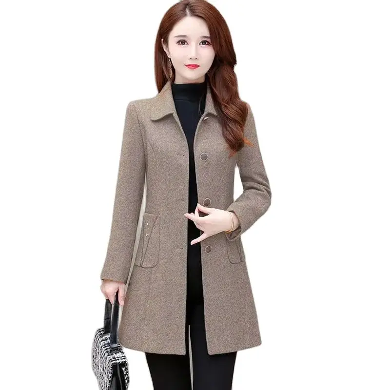 

High Quality Spring Autumn Coat Female Mid-Length Single Breasted Women's Windbreaker Quilted Thicken Warm Winter Outerwear