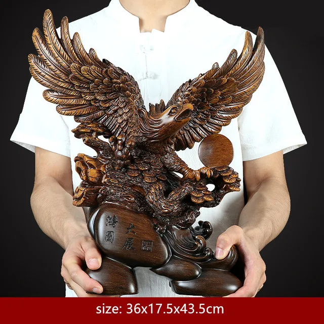 

Traditional Resin Eagle Sculpture Decoration Home Living Room Feng Shui Ornaments Housewarming Lucky Fortune Decor Accessories