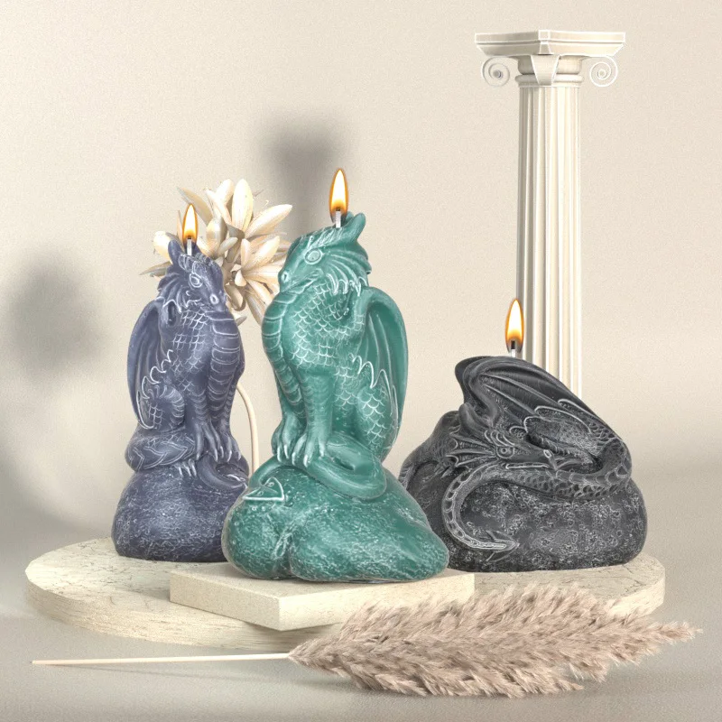 

Flying Dragon Candle Silicone Mold Handmade 3D Halloween Dragon Aromatherapy Plaster Resin Molds Home Decor Gifts Baking Tools