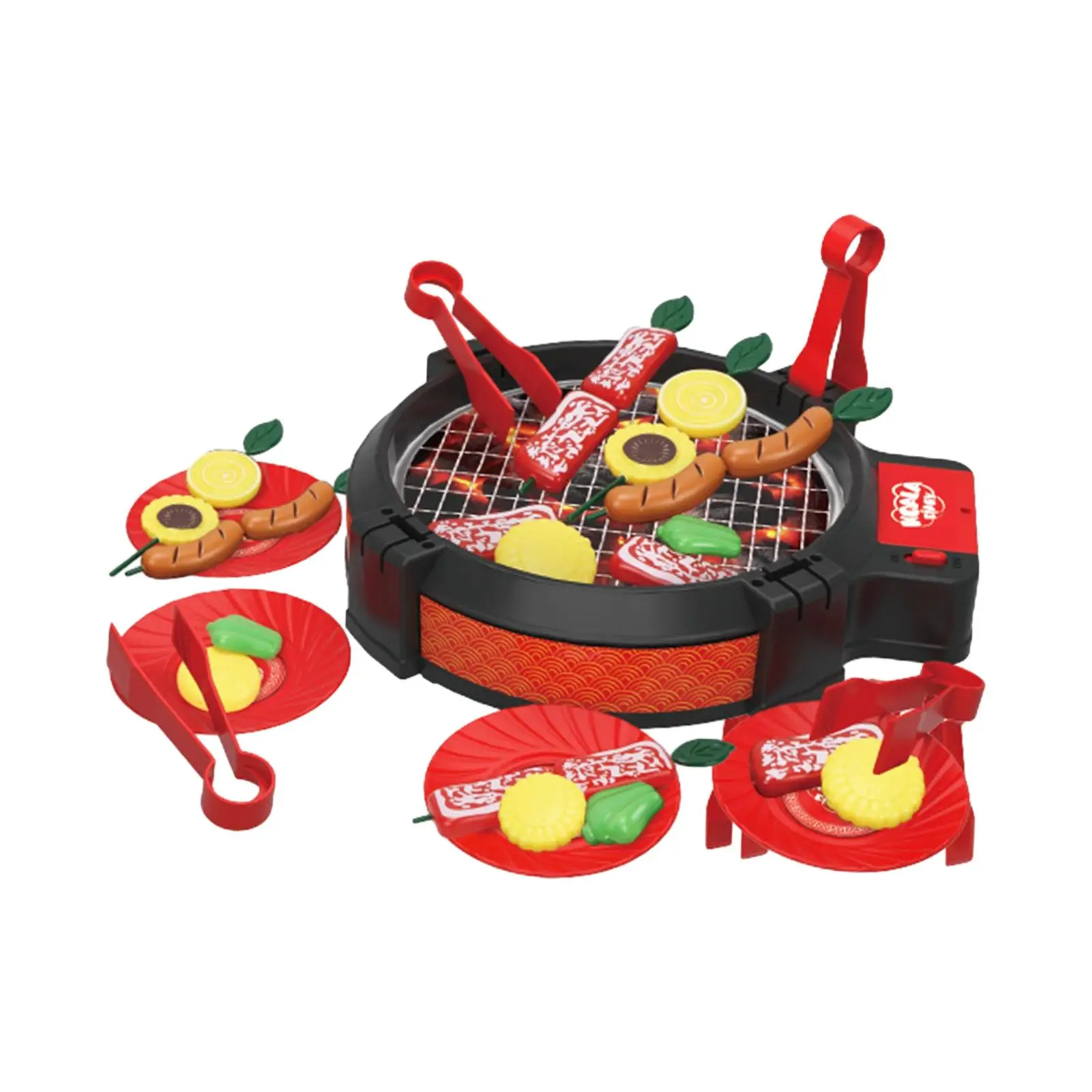 27Pcs Toy BBQ Grill Set Kitchen Toys Set for 2 3 4 5 6 Years Old Girls Boys