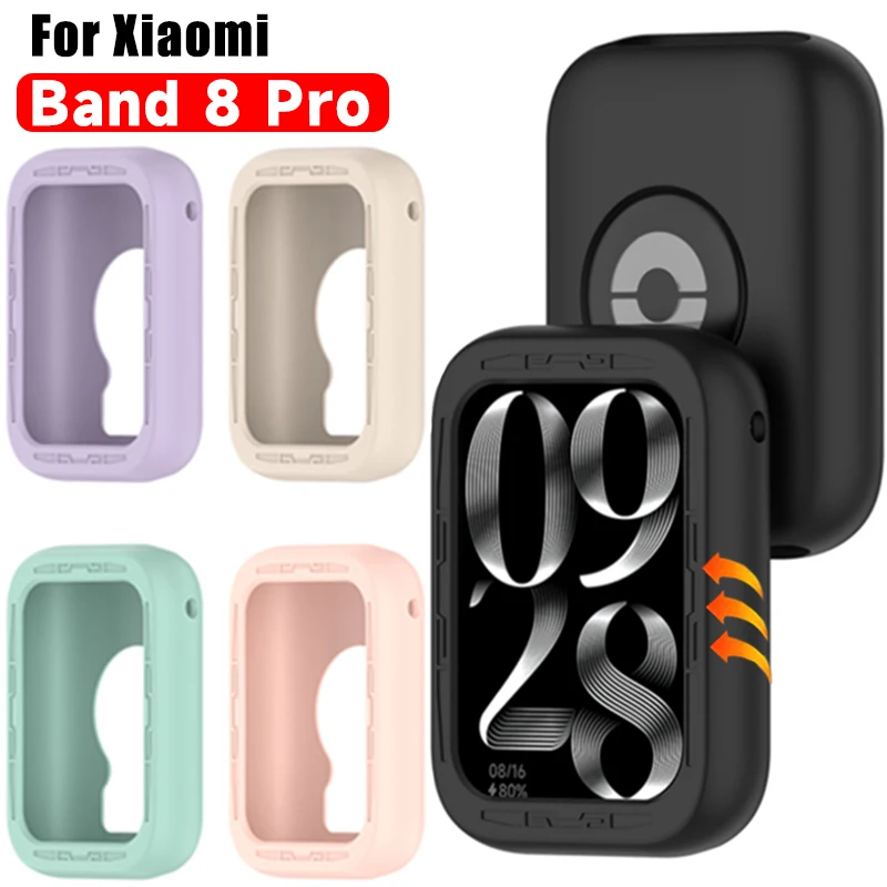 

5-1Pcs Silicone Protective Case for Xiaomi Band 8Pro Smart Watch Anti-scratch Dust-proof Protector Cover Shell for Mi Band 8 Pro