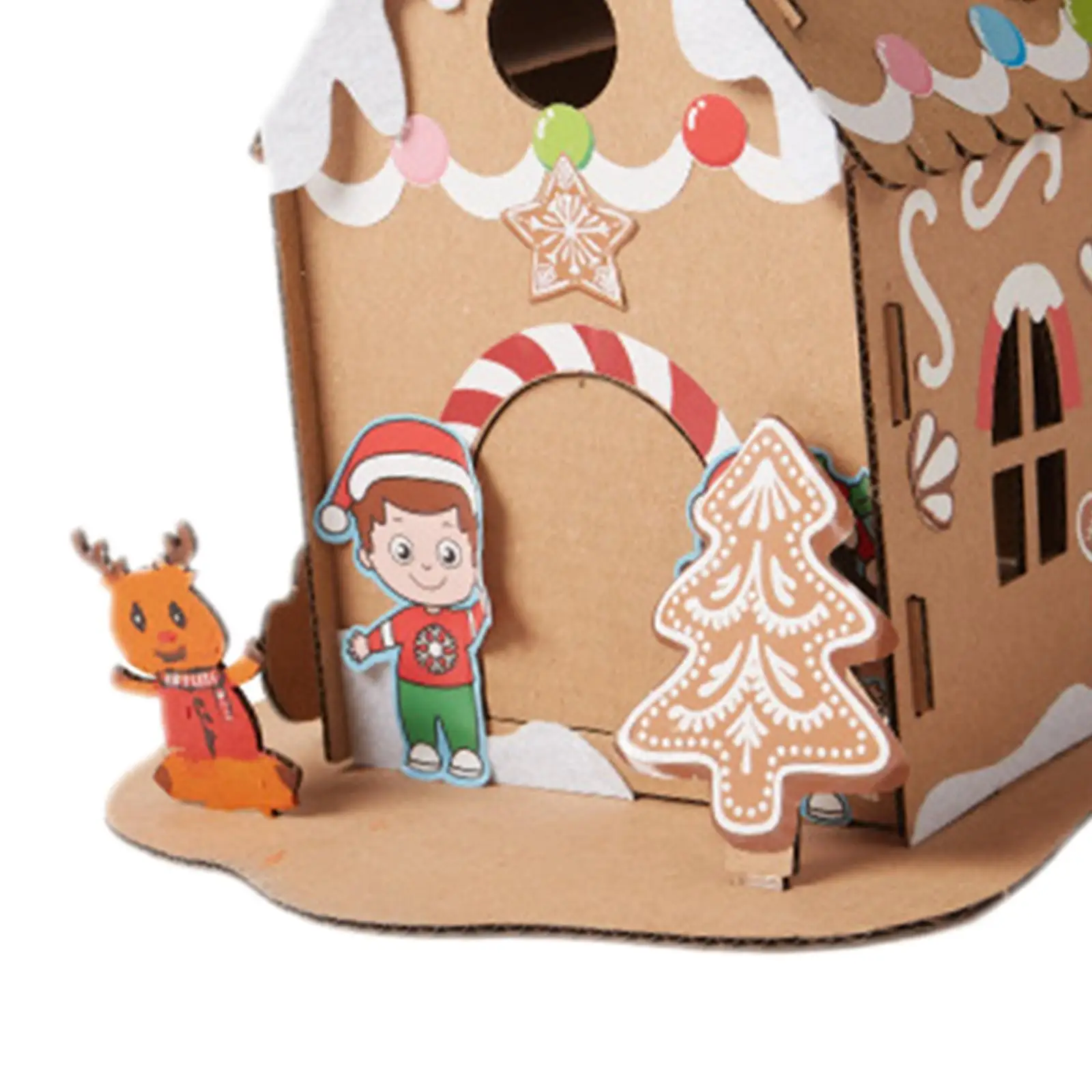 Christmas Cardboard House Kits Play Fun Indoor Outdoor Decorations Christmas