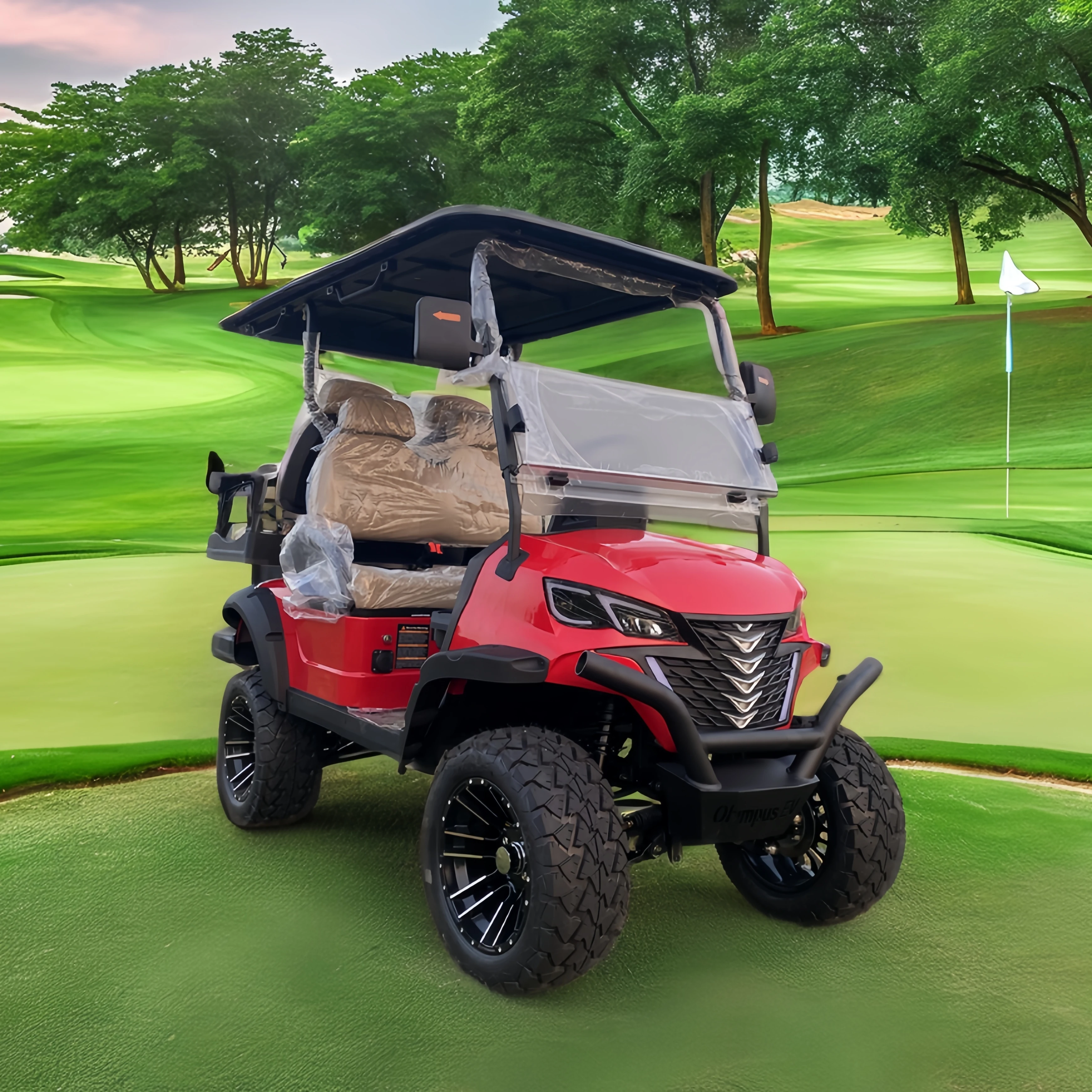 Factory supplier 6-seats electric 72V 5KW engine Golf Car Adult car Electric golf cart