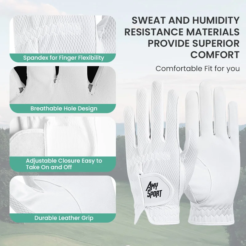 Golf Gloves Men Right Handed Golfer Mens Glove RainGrip Hot Wet Weather Value 1 Pack,All Weather in S M M/L L XL 2
