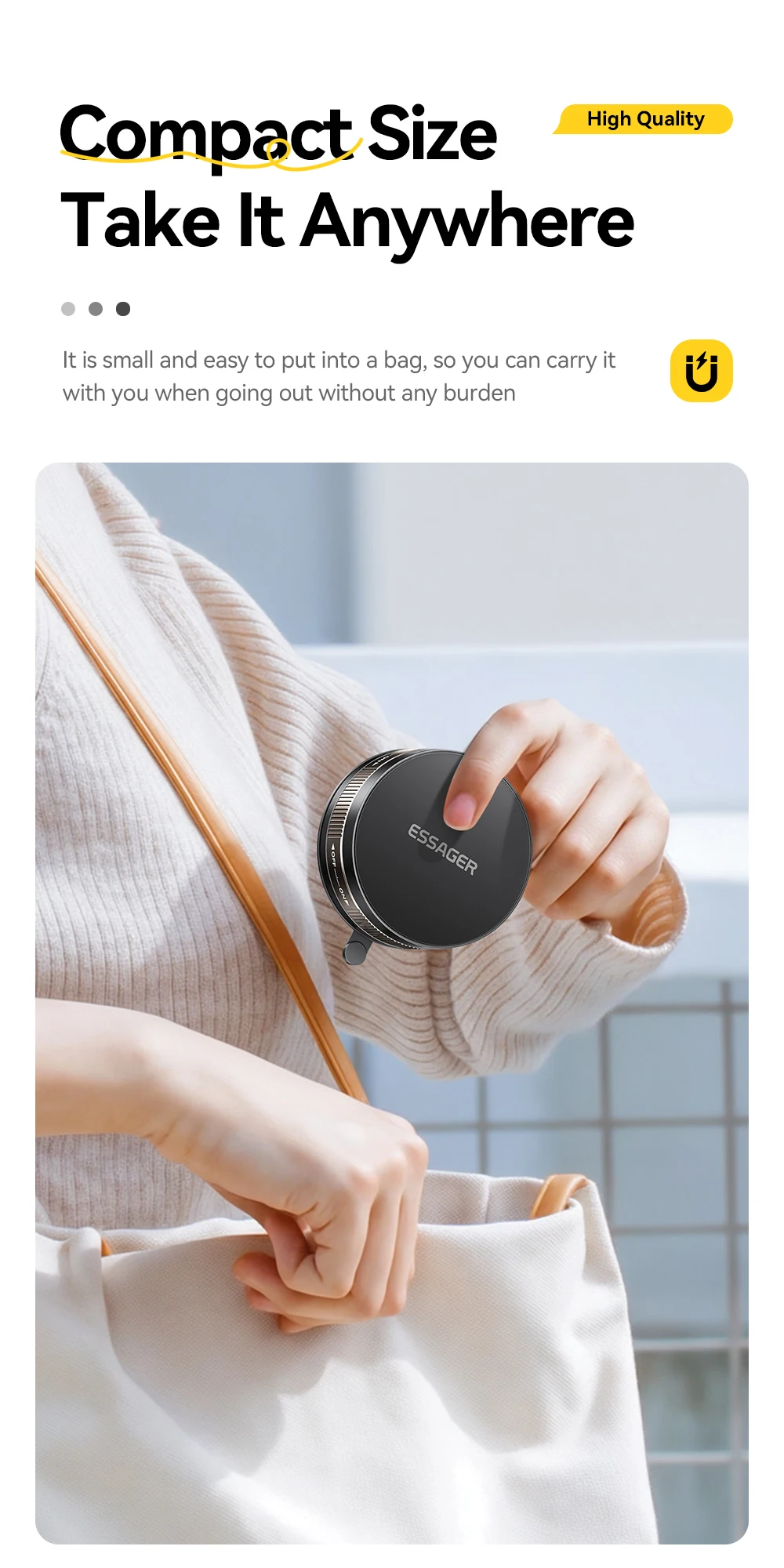 Magnetic Wall Holder Phone Stand 360°Rotation Magnetic Suction for iPhone 16 15