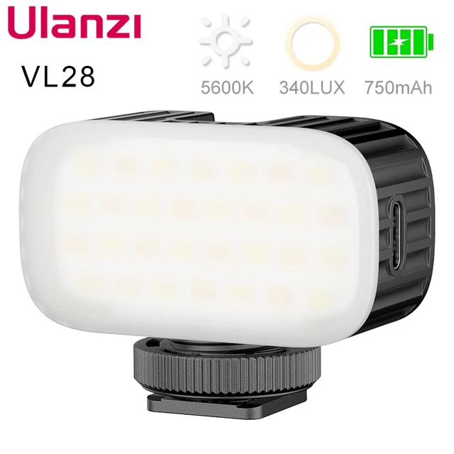 Ulanzi VL28 5500K Mini LED Video Light Rechargeable GoPro Light Mod On Camera Light