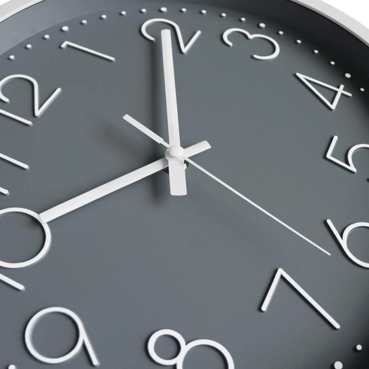 Foxtop 12 Inch Non-Ticking Round Wall Clock - Stylish, Silent Timepiece for Home, Office, School - Battery Operated 3