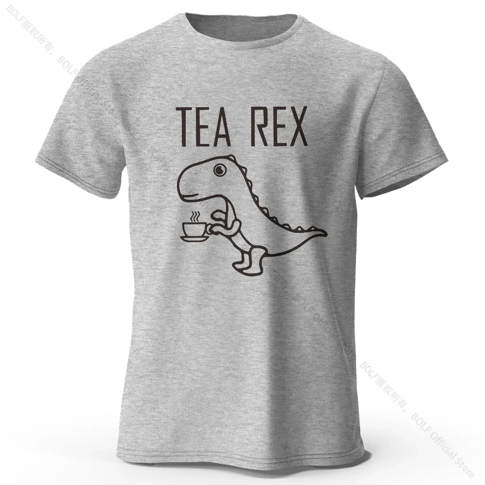 Tea-Rex Dinosaur Unisex 100% Cotton T-Shirt - Soft, Breathable, Fun & Quirky Short Sleeve Tee