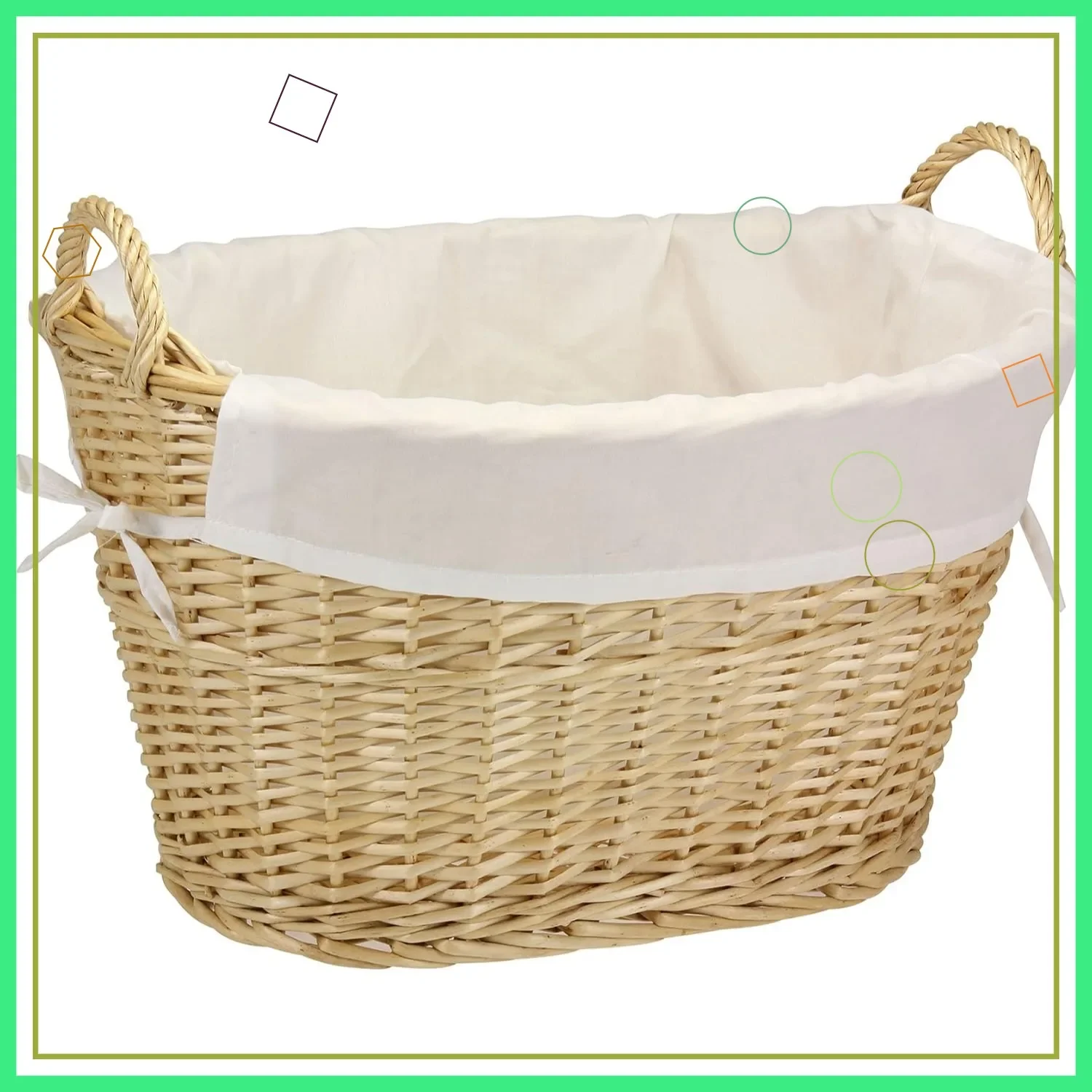 Handwoven Willow Laundry Basket image 1