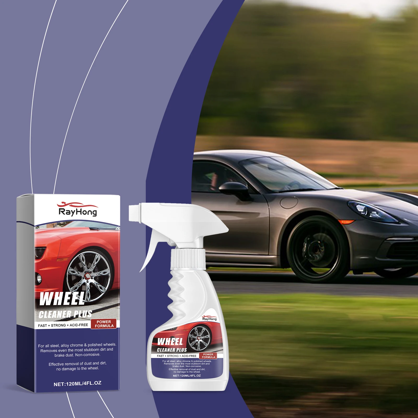 Car Wheel Cleaner For Rim Stain Removal Rust & Yellowing Repair Heavy-Duty Alloy Wheel Tire Hub Cleaner Degreaser 120ml