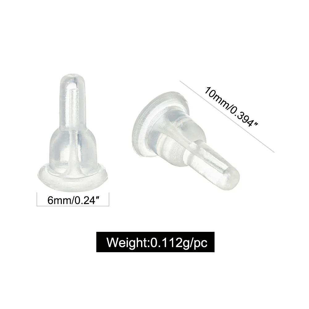 50/100 Stück Silikon-Ohrring-Verschlüsse mit vollständiger Abdeckung, staubdichter Stopper, hypoallergen, weiches Ohr-Sicherheitspolster, Rückseite für Haken-Ohrschmuck – Detail 1